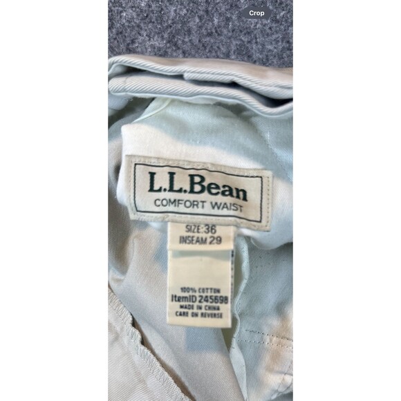 LL Bean Mens Comfort Waist Pants Size XL Beige Off White Chino Casual Everyday - Picture 4 of 8